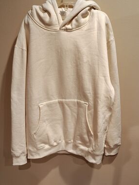 Beimar Men's Size L Cream Pullover Hoodie with Kangaroo Pocket WM